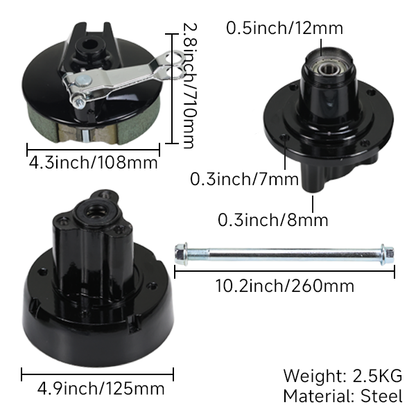 BS1100 Front & Rear Hubs In Black For MUNK