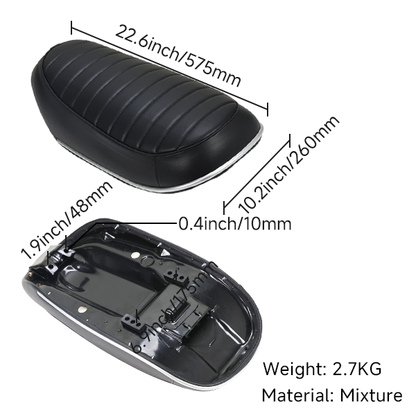 BS1193 - CT70 6V BLACK SEAT WITH CHROME BAND