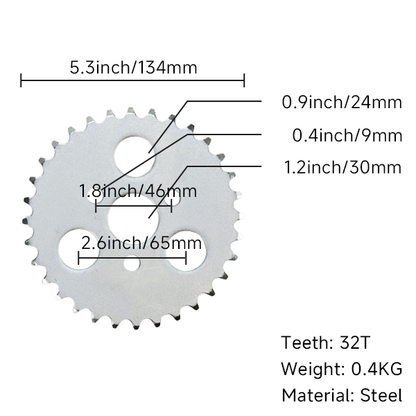 BS1205 - Munk 3 Hole 32TH 420 Sprocket