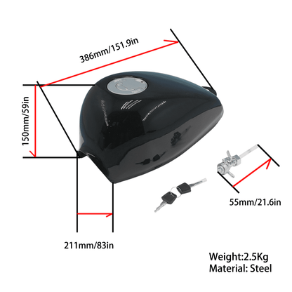BS1234 - Black Munk Tank with Flat Fuel Cap