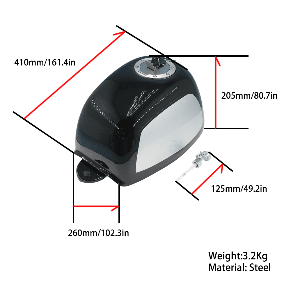 BS1240 - Black Gorilla Tank With Flat Fuel Cap