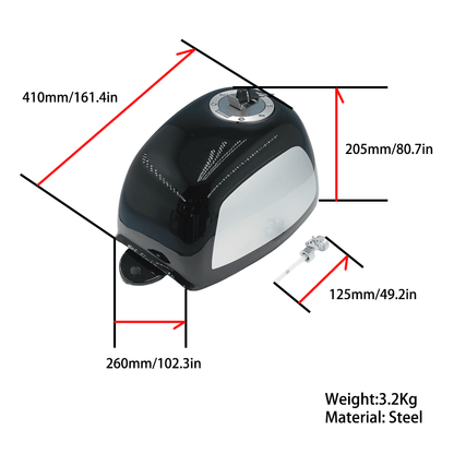 BS1240 - Black Gorilla Tank With Flat Fuel Cap