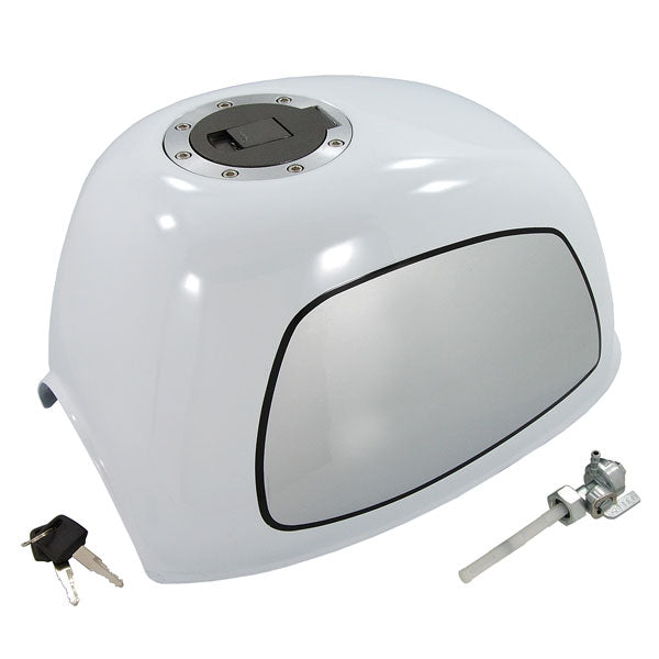 BS1241 - White Gorilla tank with Flat Fuel Cap