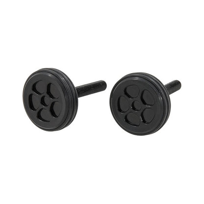 BS3481 - CNC Wheel Style Handle Bar Knobs In Black