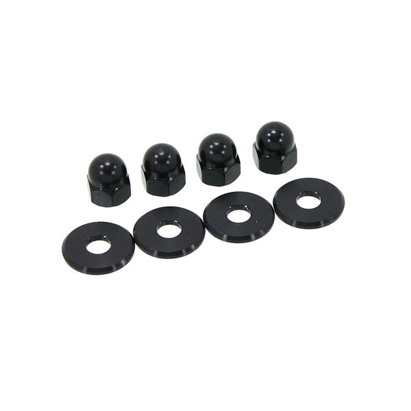 BS3506 - Set of 4 Shock Nut M10 x 1.25 and 4 Washers In Black