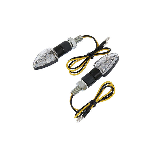 BS1430 - E Marked 8 LED Black Mini Arrow Indicators - Pair