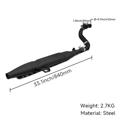 BS1714 - 125cc Dx Standard Black Up Swept Exhaust