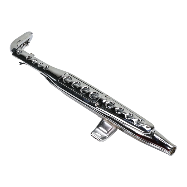 BS1715 - 125cc Dx Standard Chrome Up Swept Exhaust with E Mark