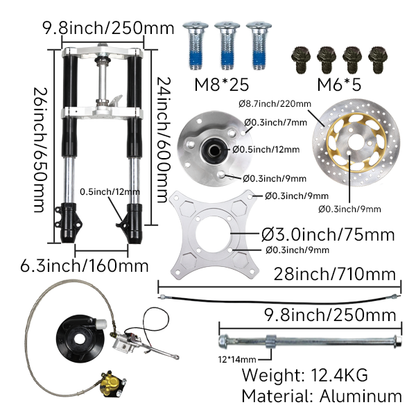 BS1724 - DX 45mm USD Black Front Forks With Bevel Front Brake Disc