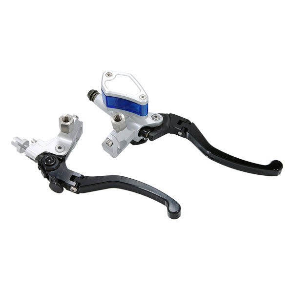 BS1807 Black CNC Levers With Clear Oil Pot & Mirror Mounts