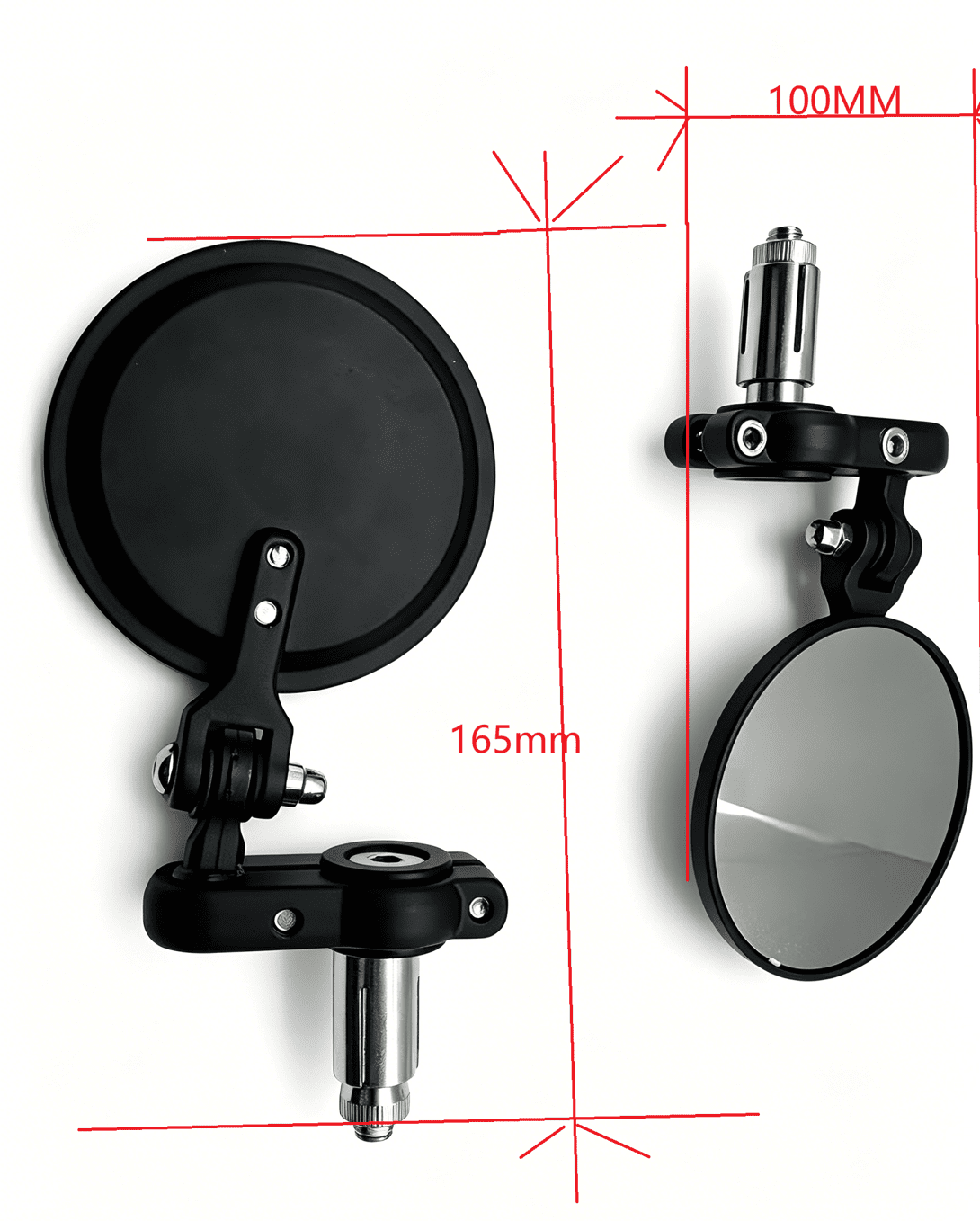 BS1833 - Round Black End of Bar Mirrors