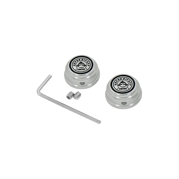 BS1856 - N.G.U. Products CNC Nut Covers Silver with Black Logo