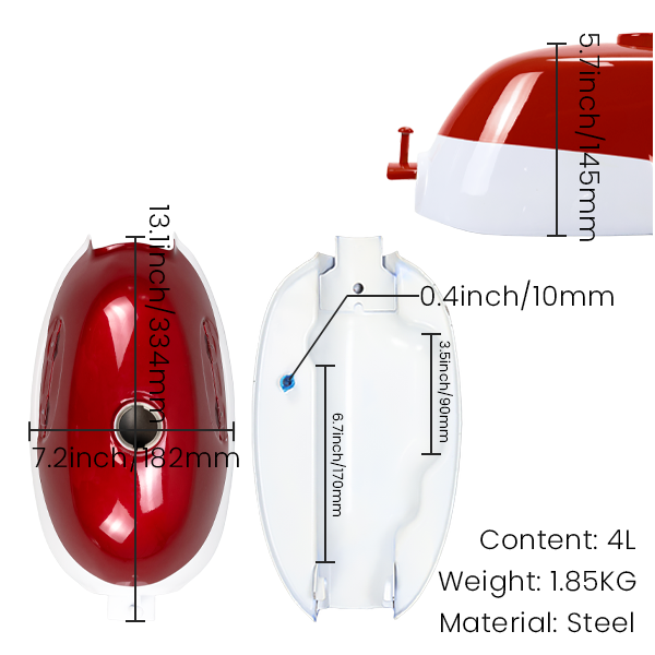 BS2155 - Tank and Small Light for Z50a Bike in Red/White Small Badge on the Light