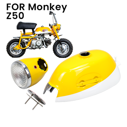 BS2156 - Tank and Small Light for Z50a Bike in Yellow / White Small Badge on the Light