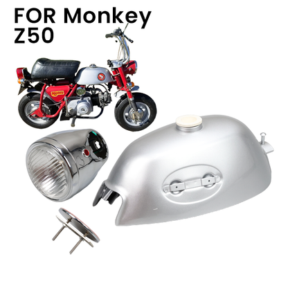 BS2157 - Tank and Small Light for Z50a Bike in Silver Small Badge on the Light