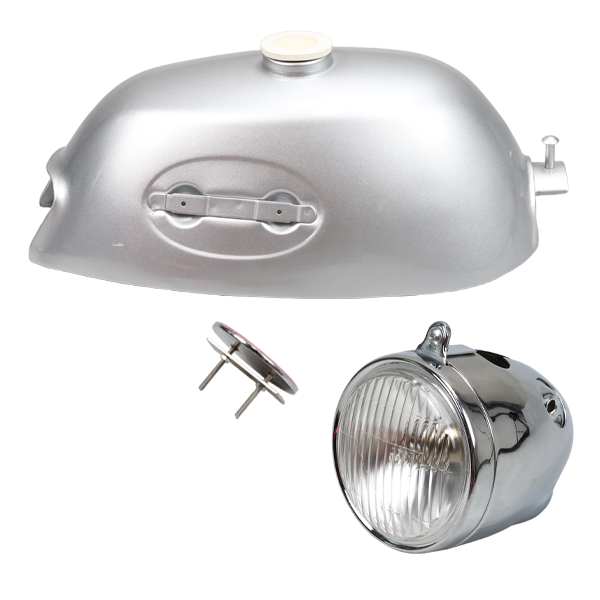 BS2157 - Tank and Small Light for Z50a Bike in Silver Small Badge on the Light