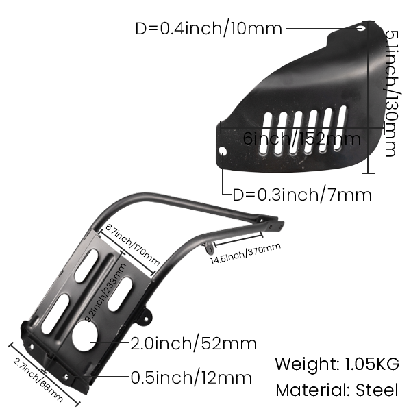 BS3606 - Black Engine Guard and Spark Plug Cover for CT70