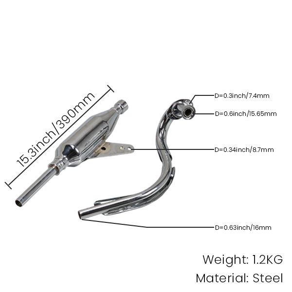 BS2166 - Chrome Exhaust To Fit Z50a