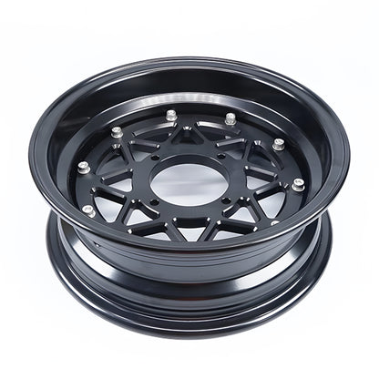 BS2210 - Dx Tubeless 10" rims in black with cnc patten centre plate 3.0 <and 3.5 rear