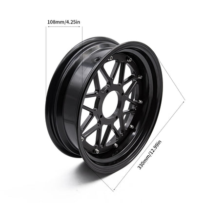 BS2212 - Dx Tubelss 12" Rims With CNC Centre Plate Size 3.0 & 3.50