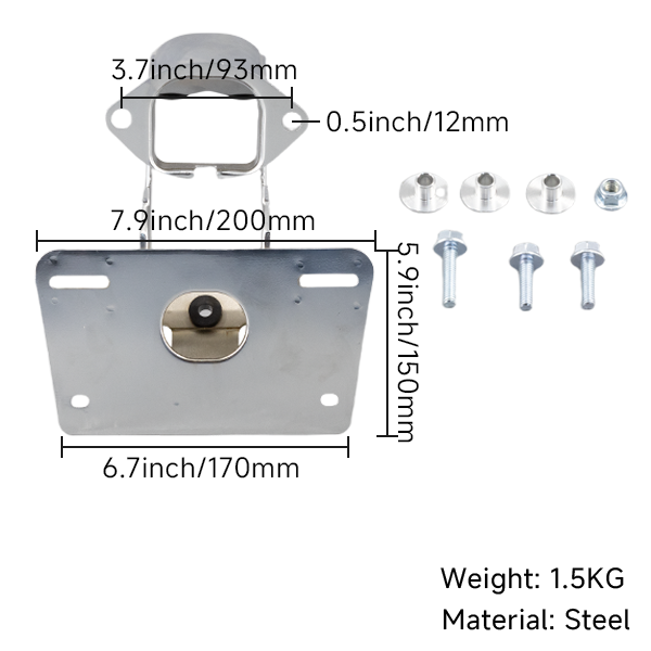BS2231 - Rear Tail Light Bracket for CT70 in Chrome