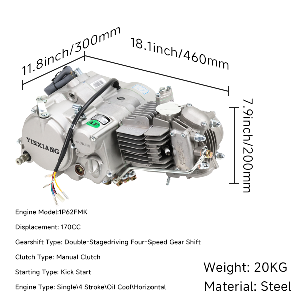 BS2285 - YX 170cc 2v Kick Only Engine