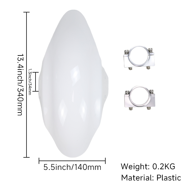 BS2323 - WHITE FRONT FENDER WITH FORK BRACKETS
