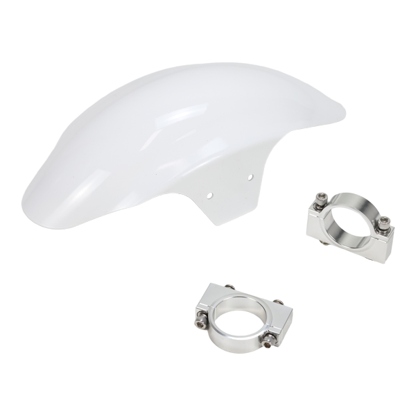 BS2323 - WHITE FRONT FENDER WITH FORK BRACKETS