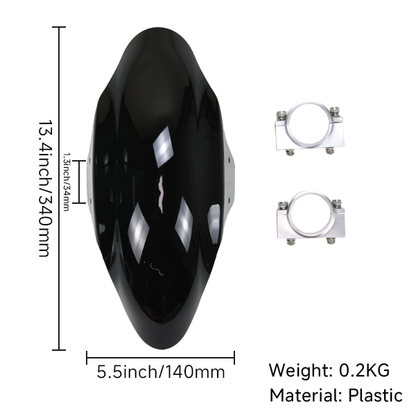BS2324 - BLACK FRONT FENDER WITH FORK BRACKETS