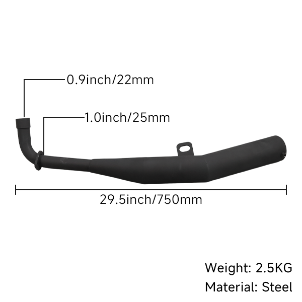 BS2330-DX MUNK UNDER EXHAUST IN BLACK  S/STEEL