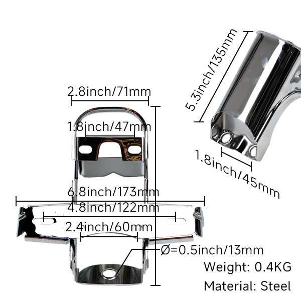 BS2356 - Heavy Metal High Quality Chrome Rear Bracket For DX