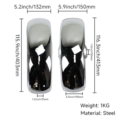 BS2370 - DX High Quality Chrome Front & Rear Fenders