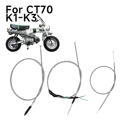 BS2477 - CT70 K1-K3 Style Cable Set Clutch Brake And Throttle Cable Grey