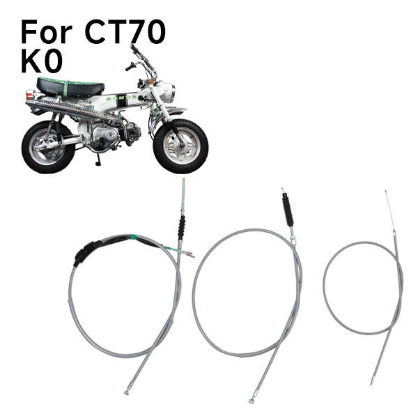 BS2478 - CT70 K0 Style Cable Set Clutch Brake And Throttle Cable Grey