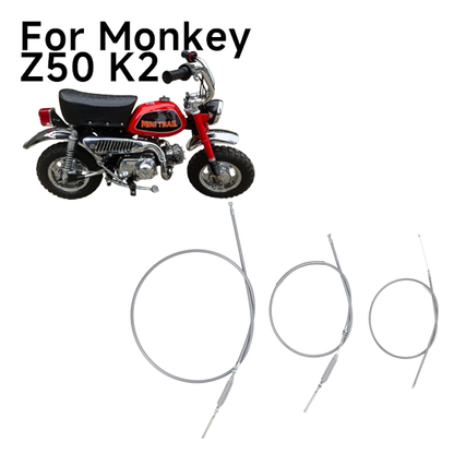 BS2480 - Z50 K0 Style Cable Set Clutch Brake And Throttle Cable Grey