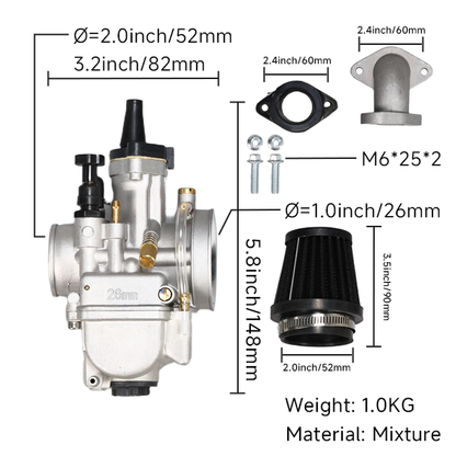 BS2502 - CPO CARB PWK26 With Air Filter & Manifold