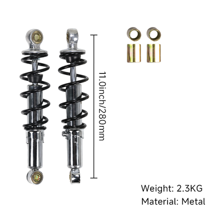 BS2508 - REAR BLACK AND CHROME REAR SHOCKS 280MM