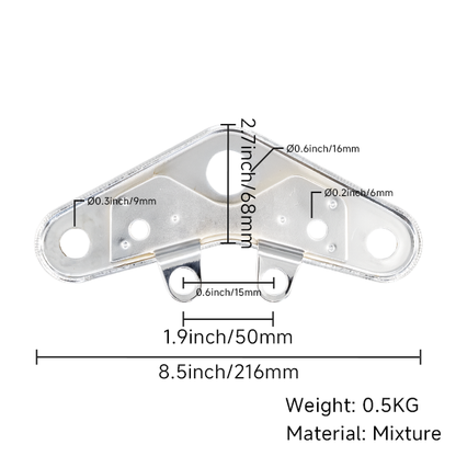BS2560 - CHROME METAL TOP PLATE FOR DX FORKS