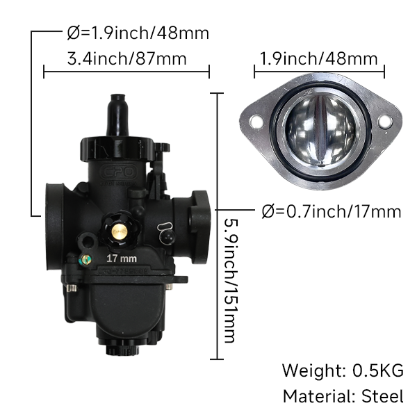 BS2565 - CPO Black Carb PE17 Flange Racing Version PE17FL-YJ