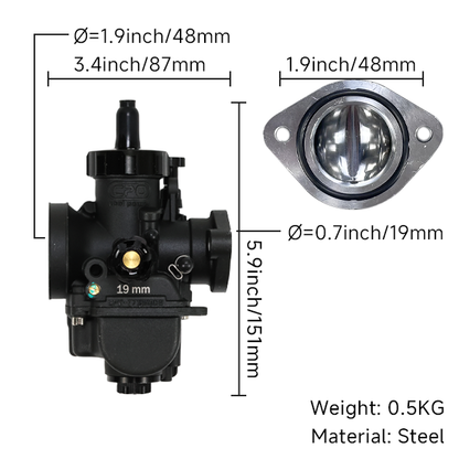 BS2566 - CPO Black Carb PE19 Flange Racing Version PE19FL-YJ