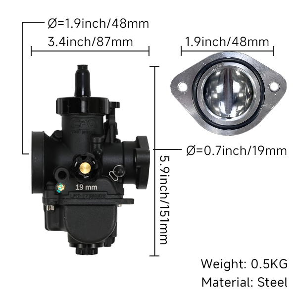 BS2566 - CPO Black Carb PE19 Flange Racing Version PE19FL-YJ