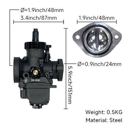 BS2568 - CPO Black CARB PE24 Flange Racing Version  PE24FL-YJ