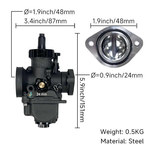 BS2568 - CPO Black CARB PE24 Flange Racing Version  PE24FL-YJ