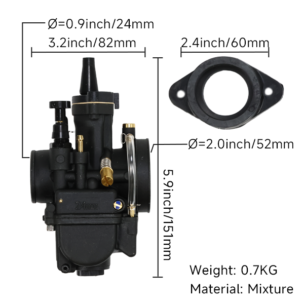 BS2574 - CPO BLACK CARB PWK24 Racing Version PWK24YJ