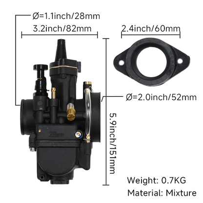 BS2576 - CPO Black Carb PWK28 Racing Version PWK28YJ