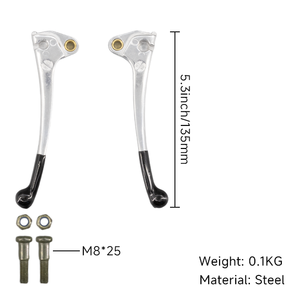 BS2585 - PAIR LEVER FOR  DX IN SILVER