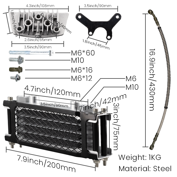 BS2612 - 3 Layer Oil Cooler In Black