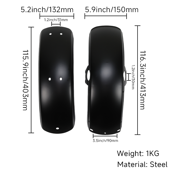 BS3028 - Front and Rear DAX Mud Guards In Black