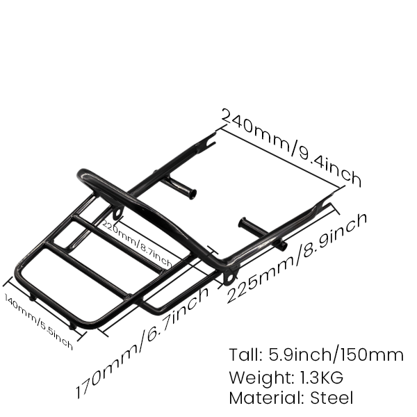 BS3033 - DX Rear Rack In Black No Lights DX