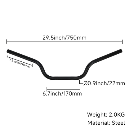 BS3054 - DX/MUNK Wide Handlebars In Black